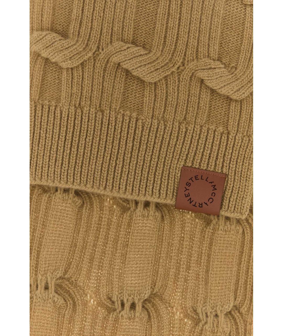 STELLA MCCARTNEY Бежевый шерстяной шарф, фото 2