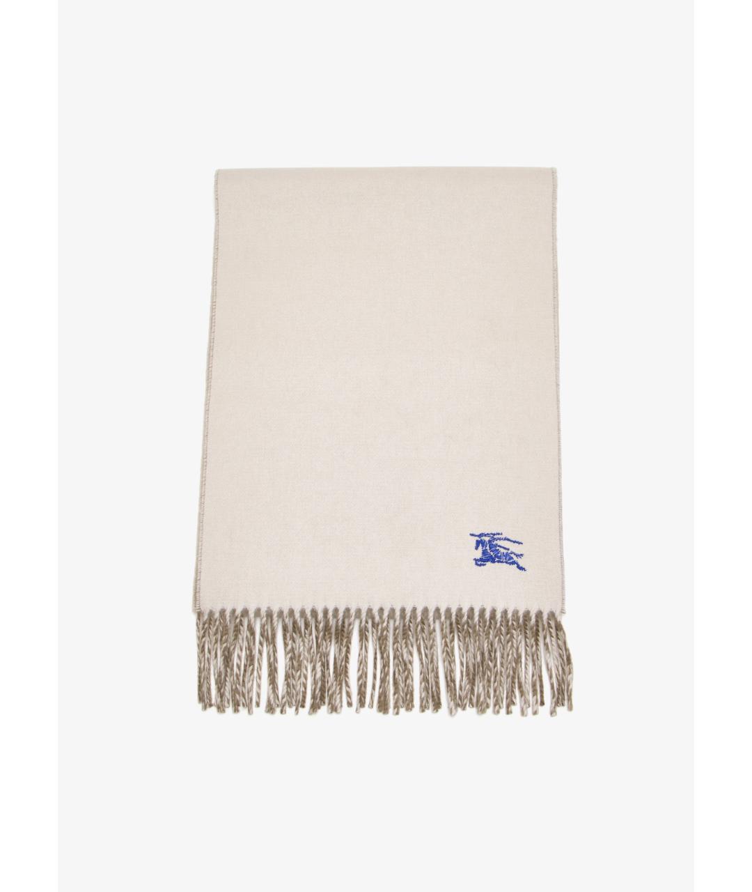 BURBERRY Белый кашемировый шарф, фото 3