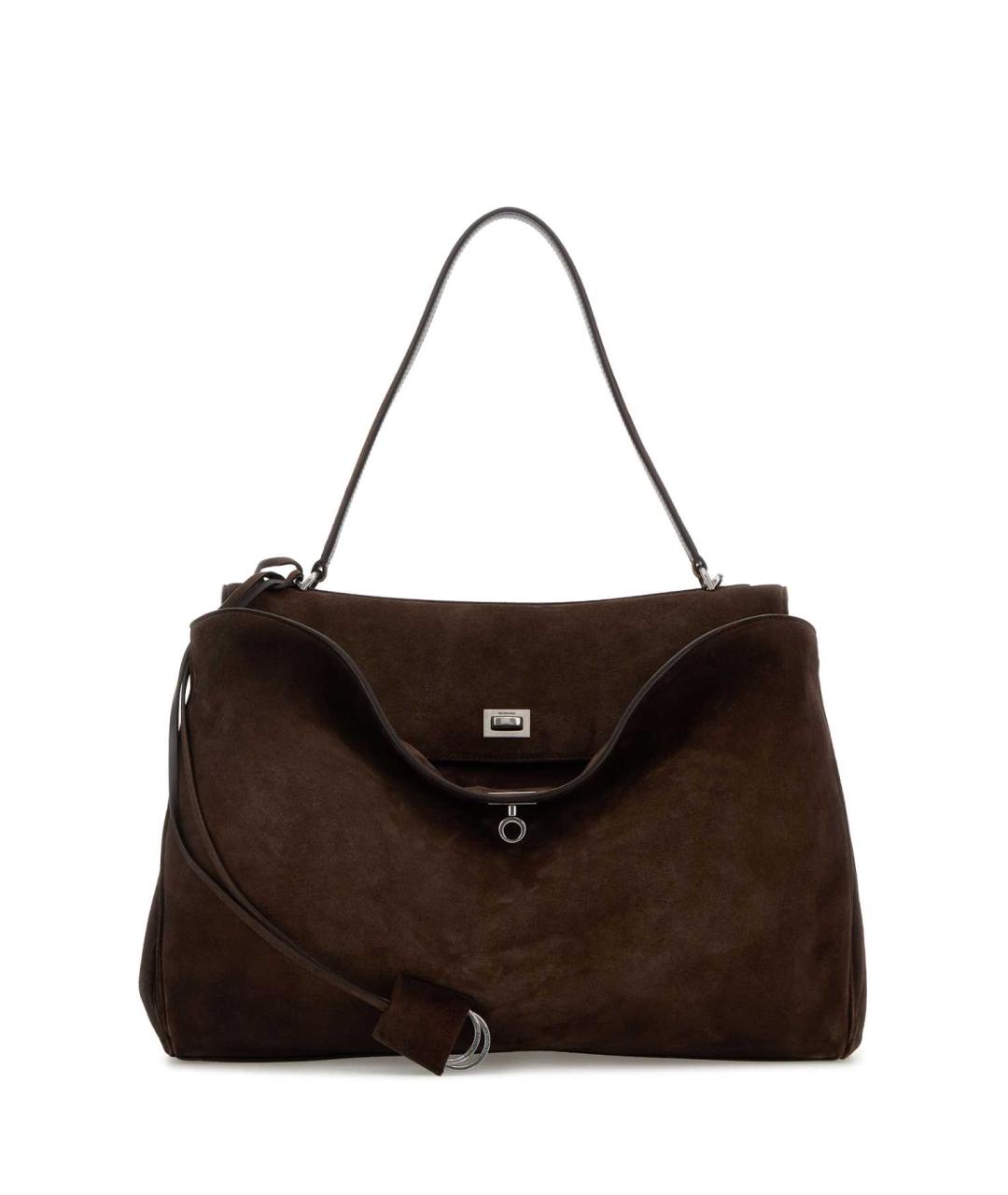 BALENCIAGA Коричневая замшевая сумка тоут, фото 1