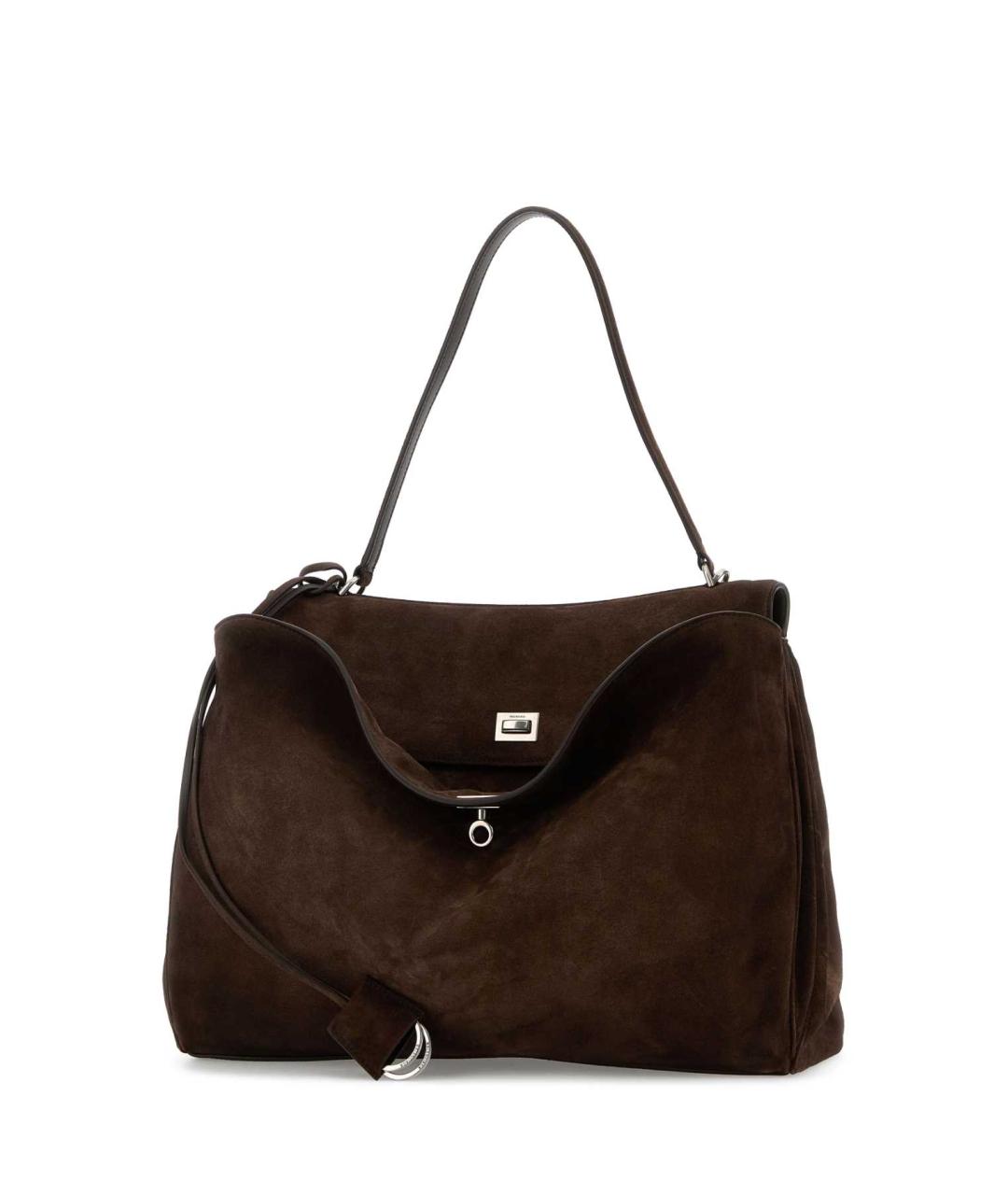 BALENCIAGA Коричневая замшевая сумка тоут, фото 2