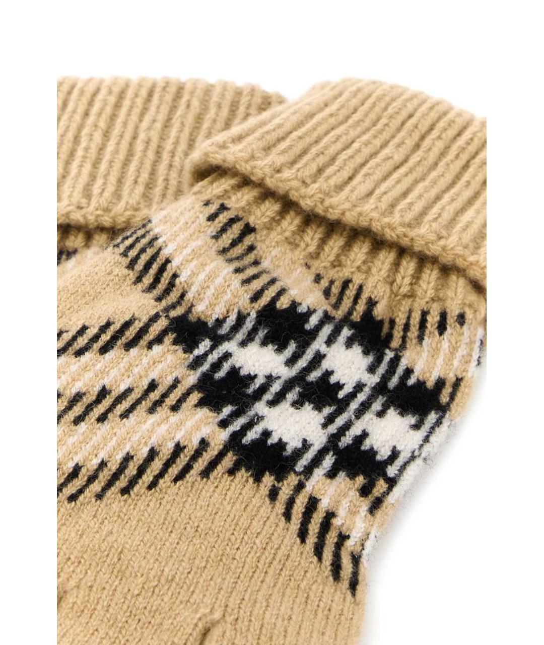 BURBERRY Бежевые кашемировые перчатки, фото 2