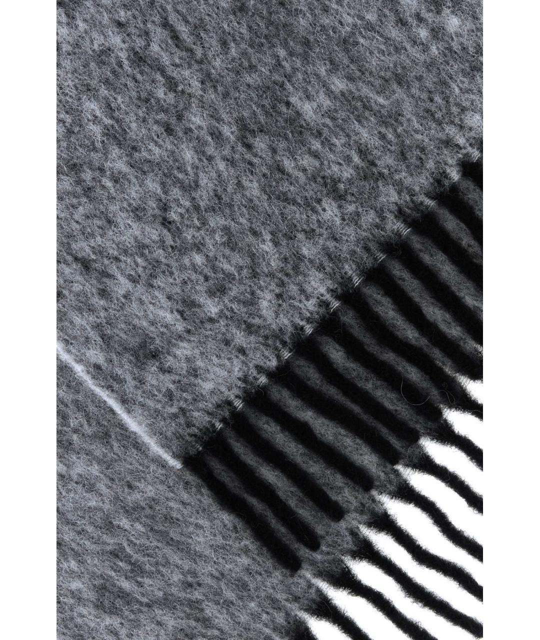 BURBERRY Серый шерстяной шарф, фото 2