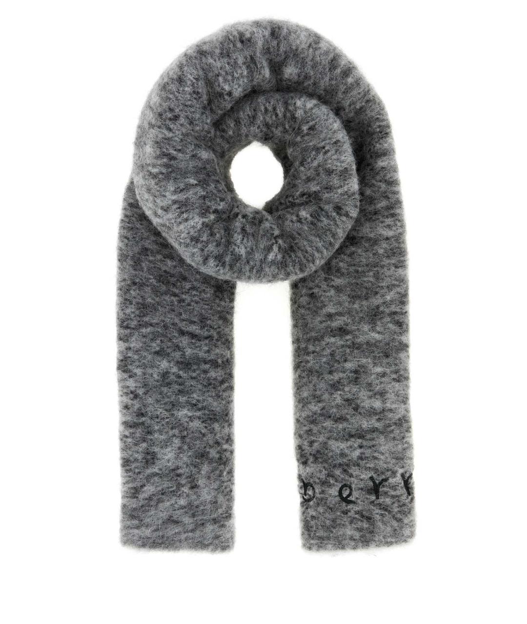 BURBERRY Серый шерстяной шарф, фото 1