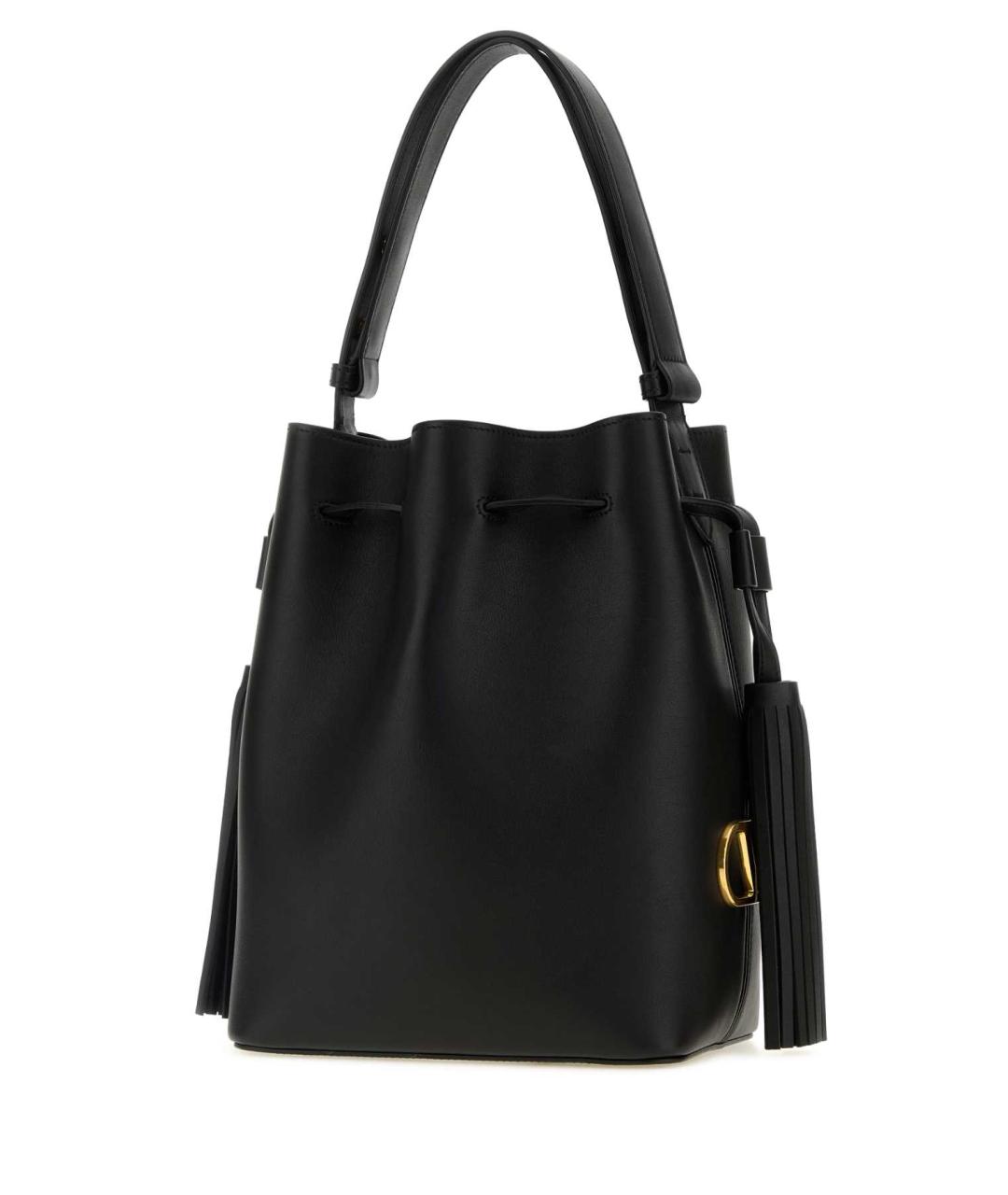 VALENTINO Черная кожаная сумка через плечо, фото 2