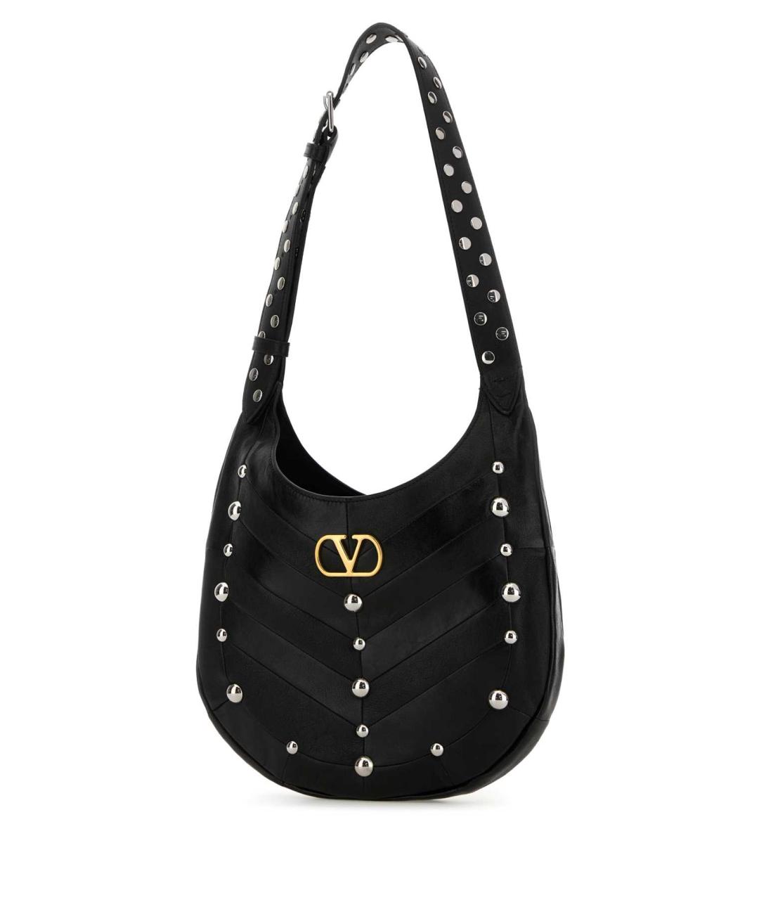 VALENTINO Черная кожаная сумка через плечо, фото 2