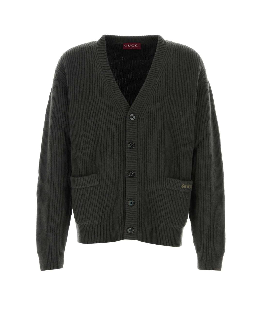 GUCCI Серый шерстяной кардиган, фото 1