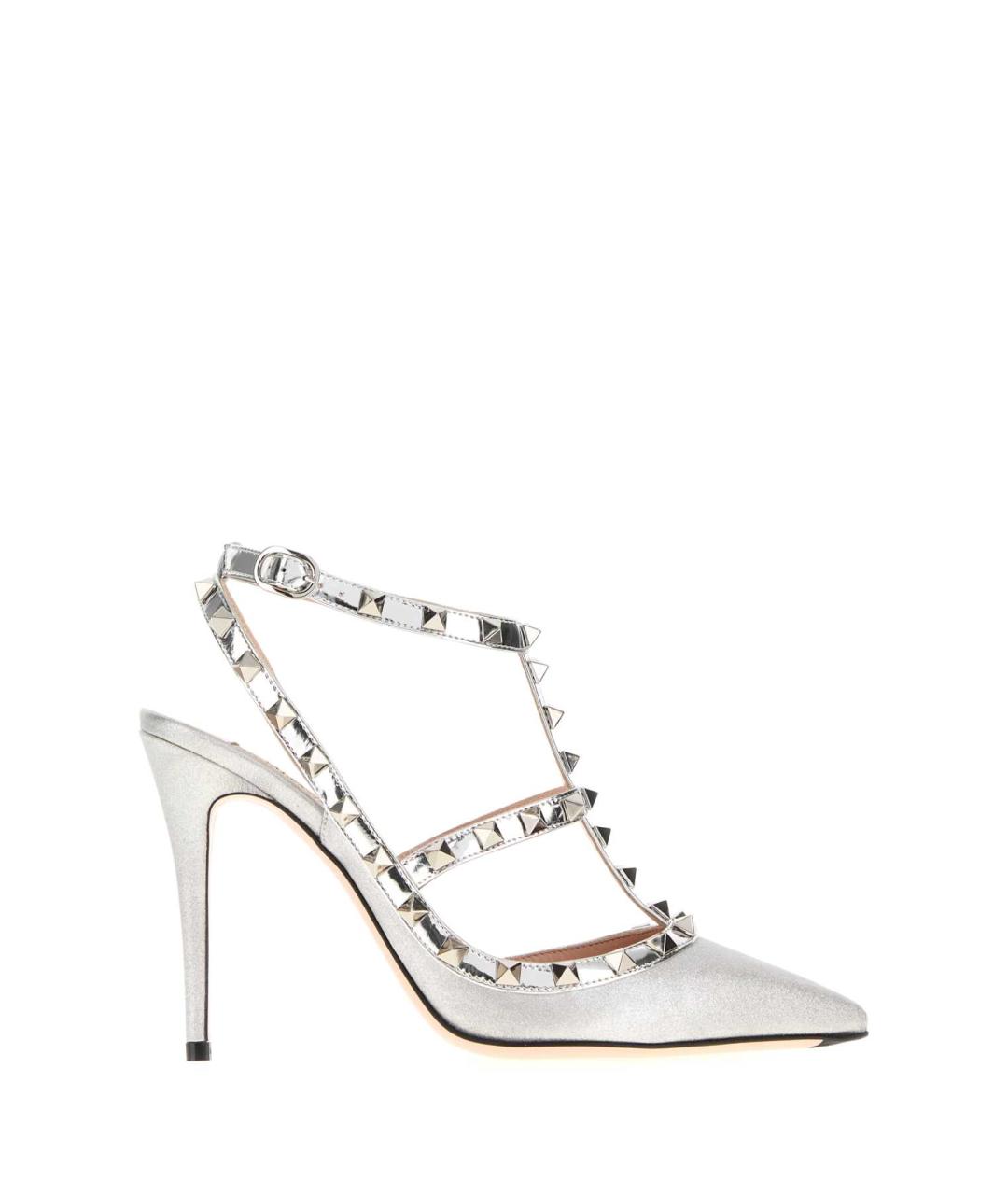 VALENTINO Серебряные кожаные босоножки, фото 1