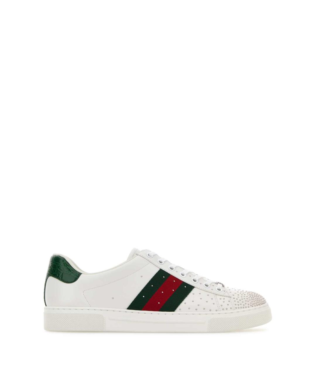 GUCCI Белые кожаные низкие кроссовки / кеды, фото 1