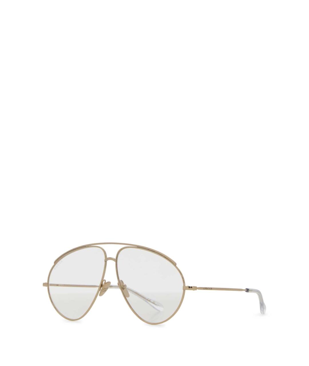 GUCCI Золотые металлические солнцезащитные очки, фото 2