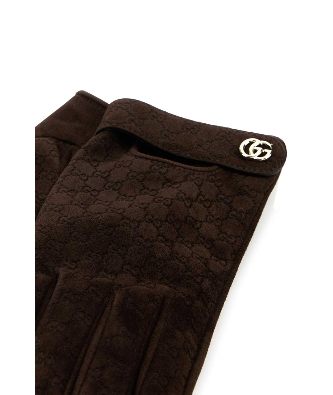GUCCI Коричневые перчатки, фото 2
