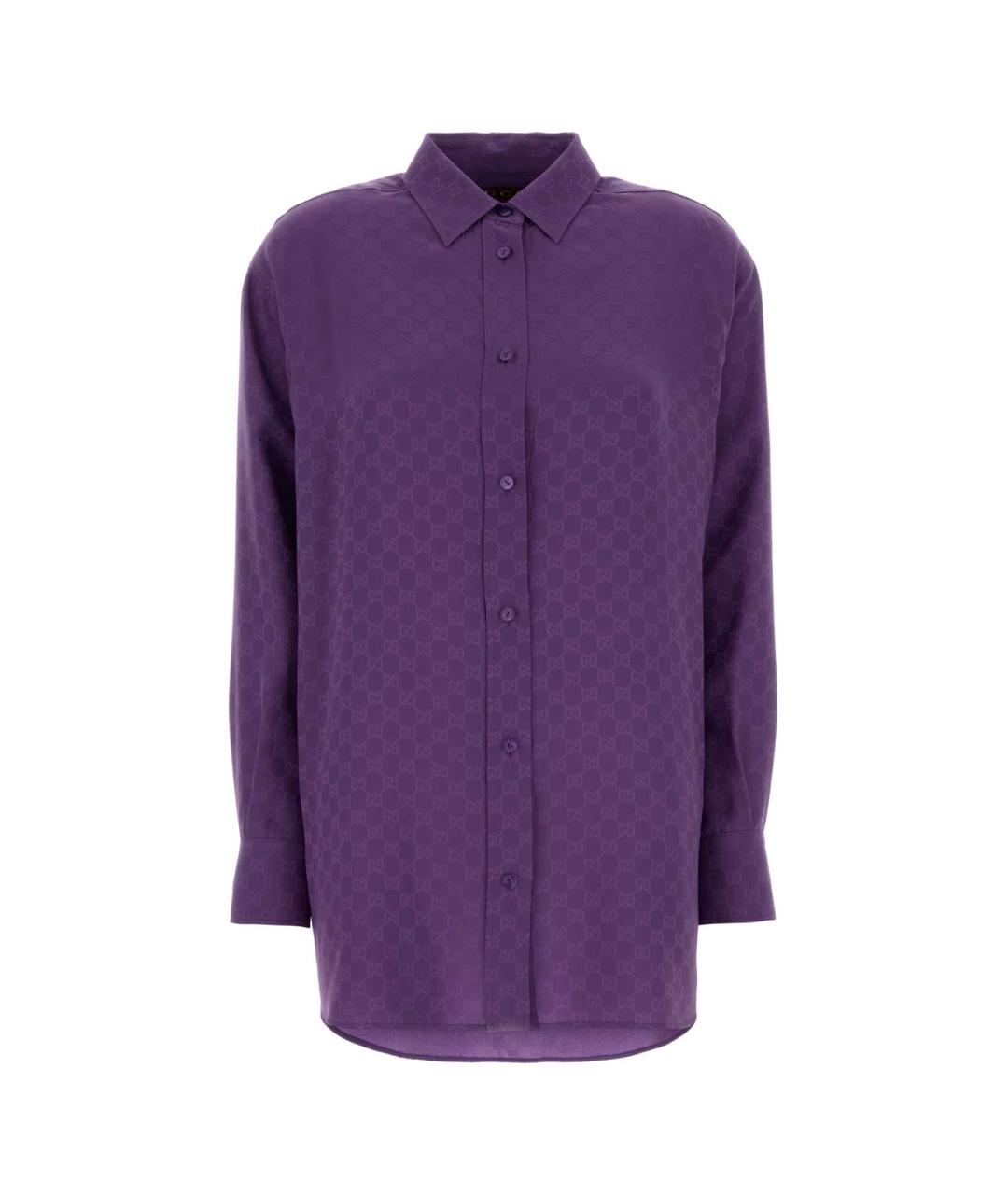 GUCCI Фиолетовая шелковая рубашка, фото 1