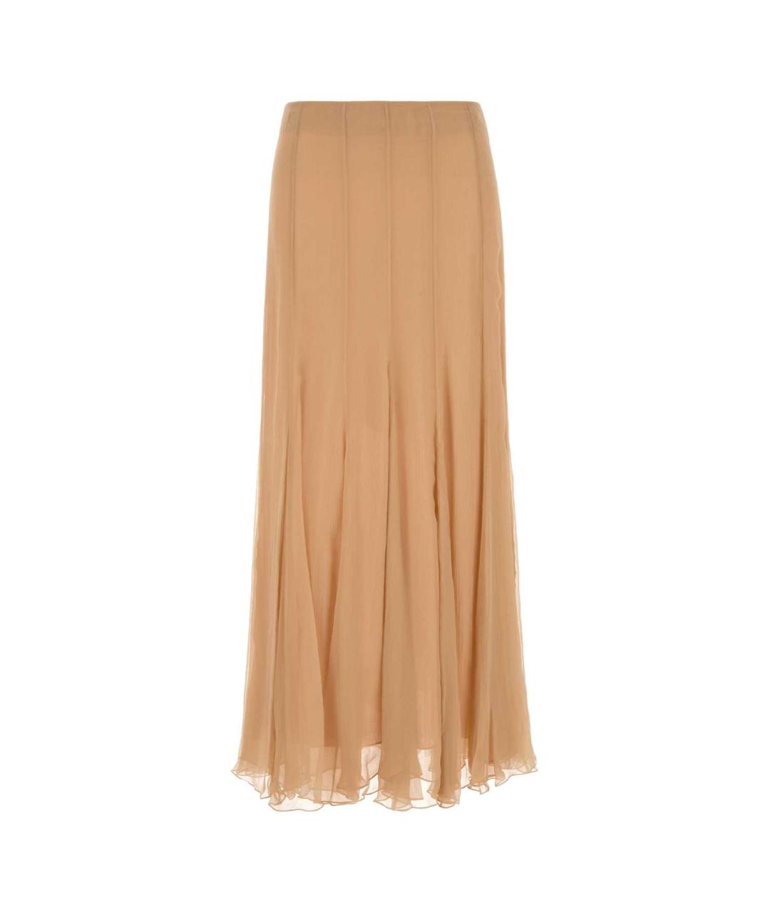 CHLOE Розовая шелковая юбка миди, фото 1