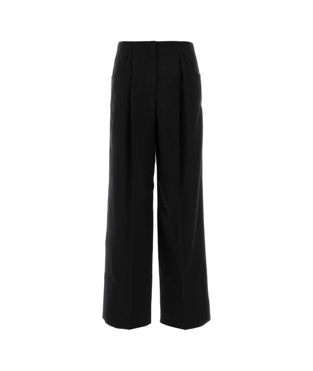 FENDI Черные шерстяные прямые брюки, фото 1