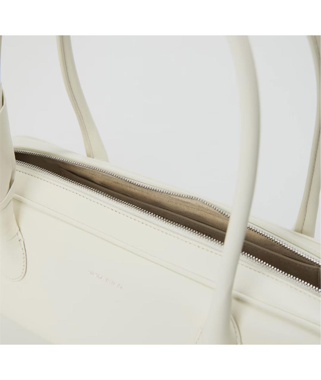 MAGDA BUTRYM Белая кожаная сумка с короткими ручками, фото 4