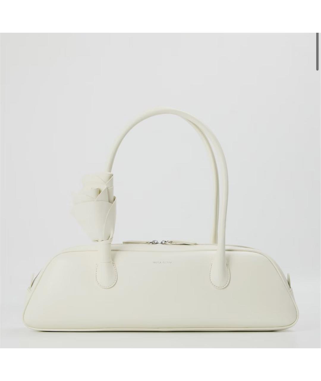 MAGDA BUTRYM Белая кожаная сумка с короткими ручками, фото 5