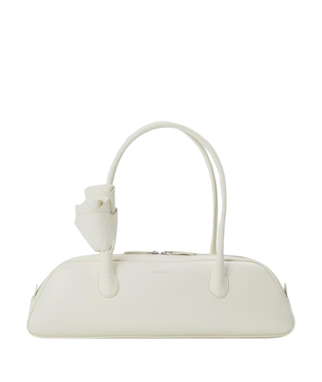 MAGDA BUTRYM Белая кожаная сумка с короткими ручками, фото 1
