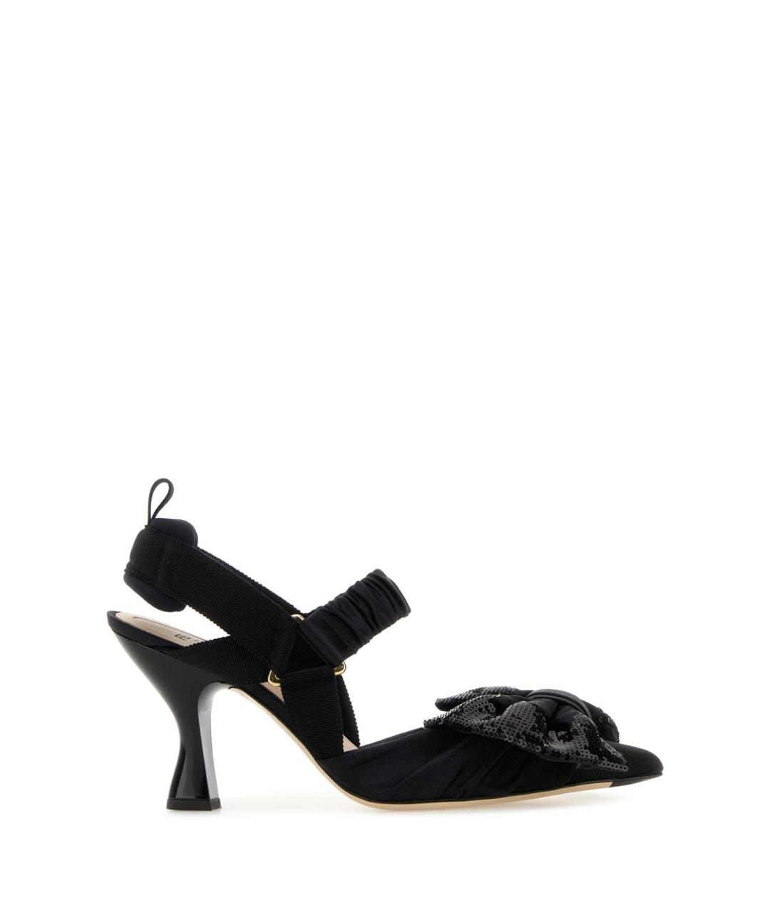 FENDI Черные текстильные туфли, фото 1