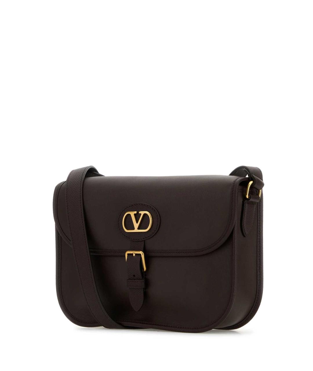 VALENTINO Коричневая кожаная сумка на плечо, фото 2