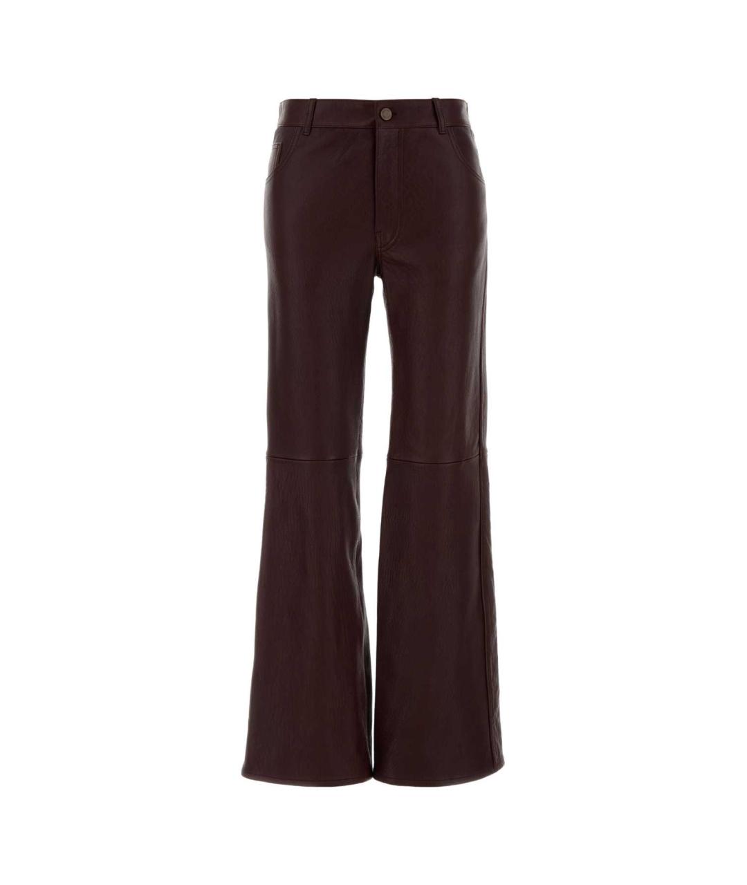 CHLOE Фиолетовые кожаные прямые брюки, фото 1