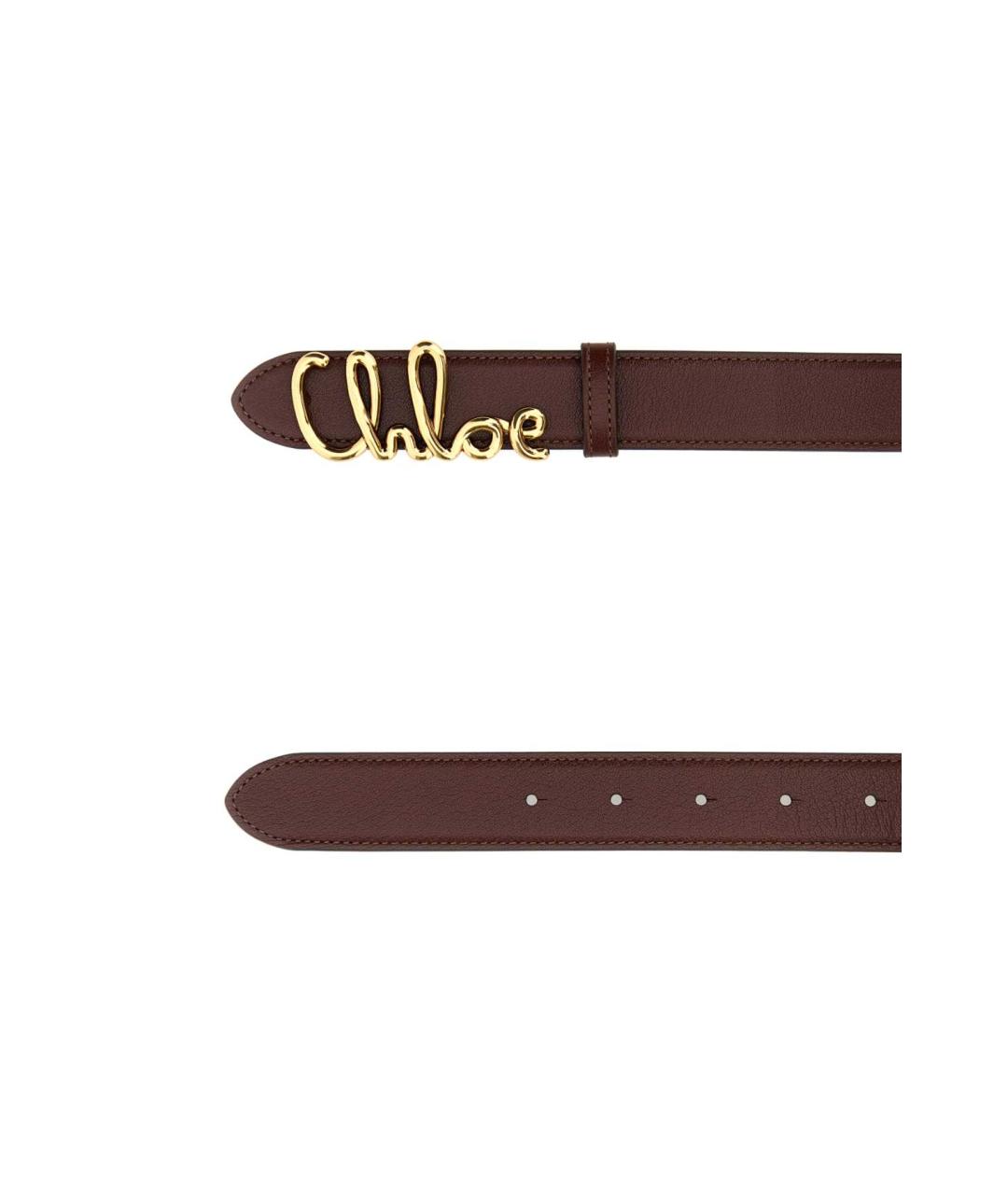 CHLOE Коричневый кожаный ремень, фото 2