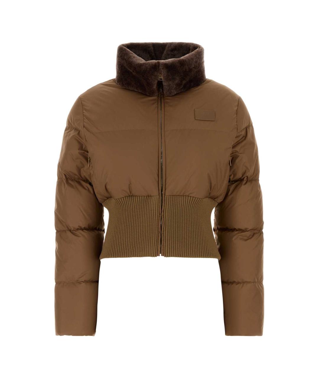 FENDI Бежевый полиэстеровый пуховик, фото 1