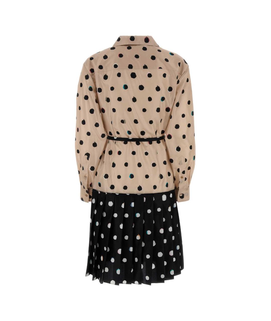 FENDI Мульти шелковое повседневное платье, фото 2