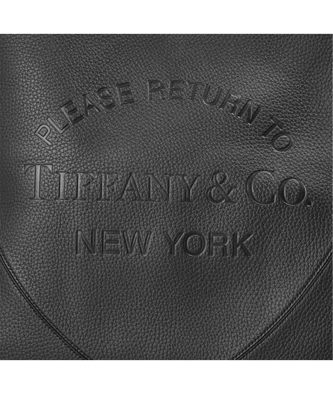 TIFFANY&CO Черная кожаная сумка с короткими ручками, фото 3