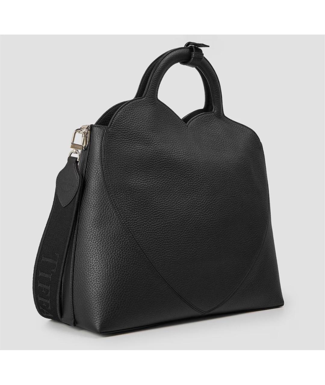 TIFFANY&CO Черная кожаная сумка с короткими ручками, фото 2