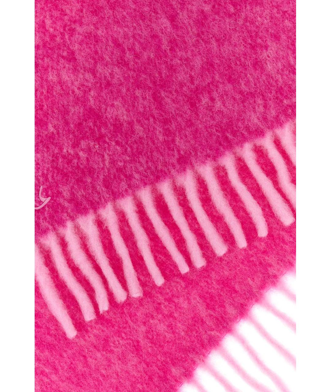 BURBERRY Розовый шерстяной шарф, фото 2