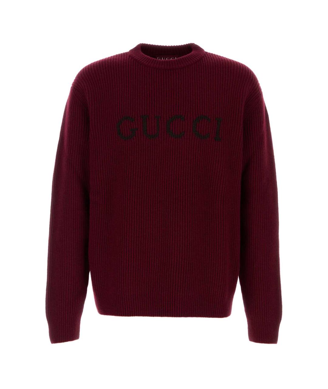 GUCCI Бордовый шерстяной джемпер / свитер, фото 1