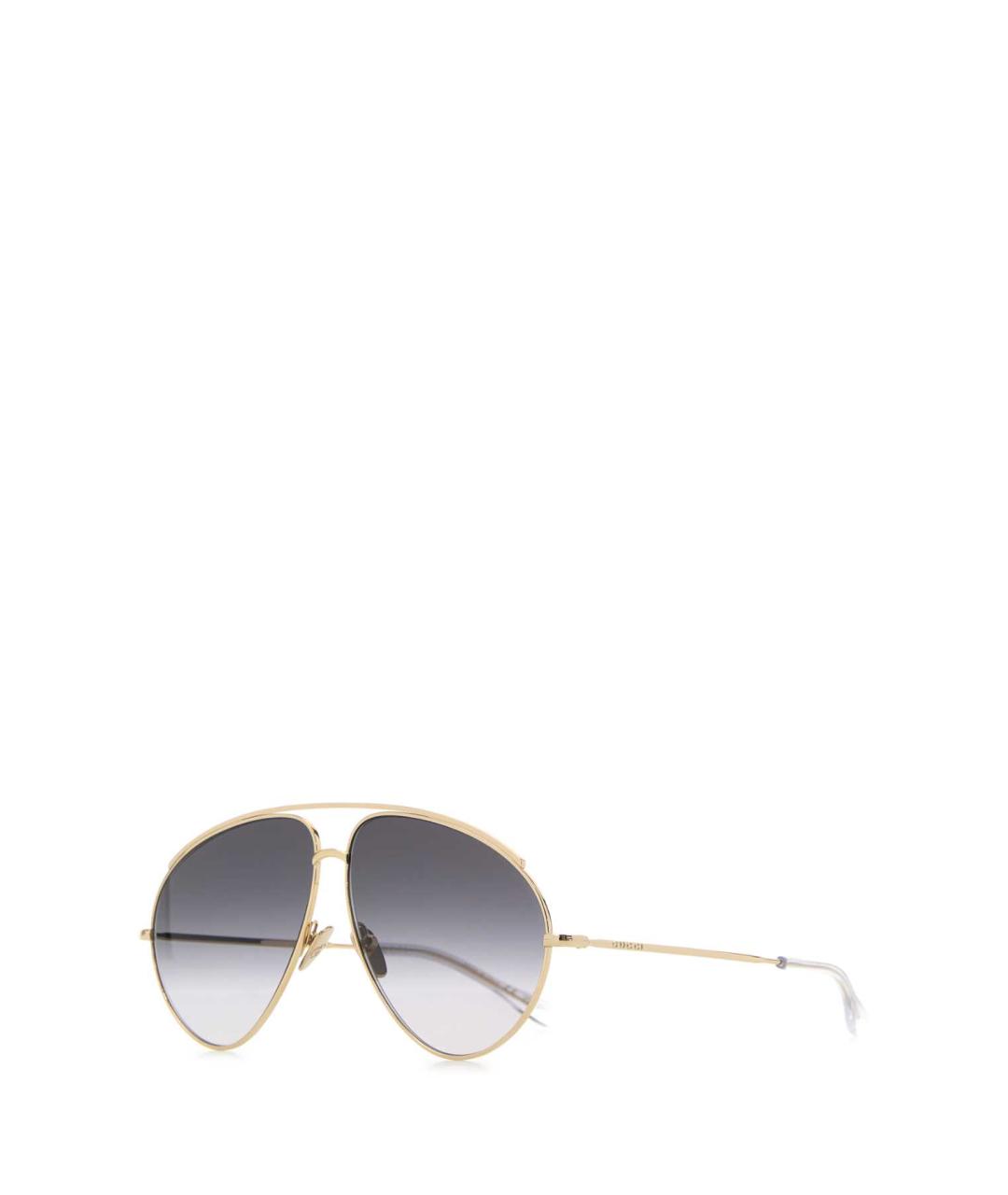 GUCCI Золотые металлические солнцезащитные очки, фото 1