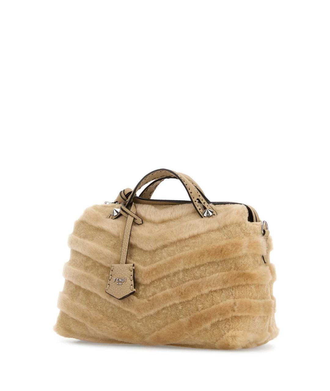 FENDI Бежевая замшевая сумка с короткими ручками, фото 2