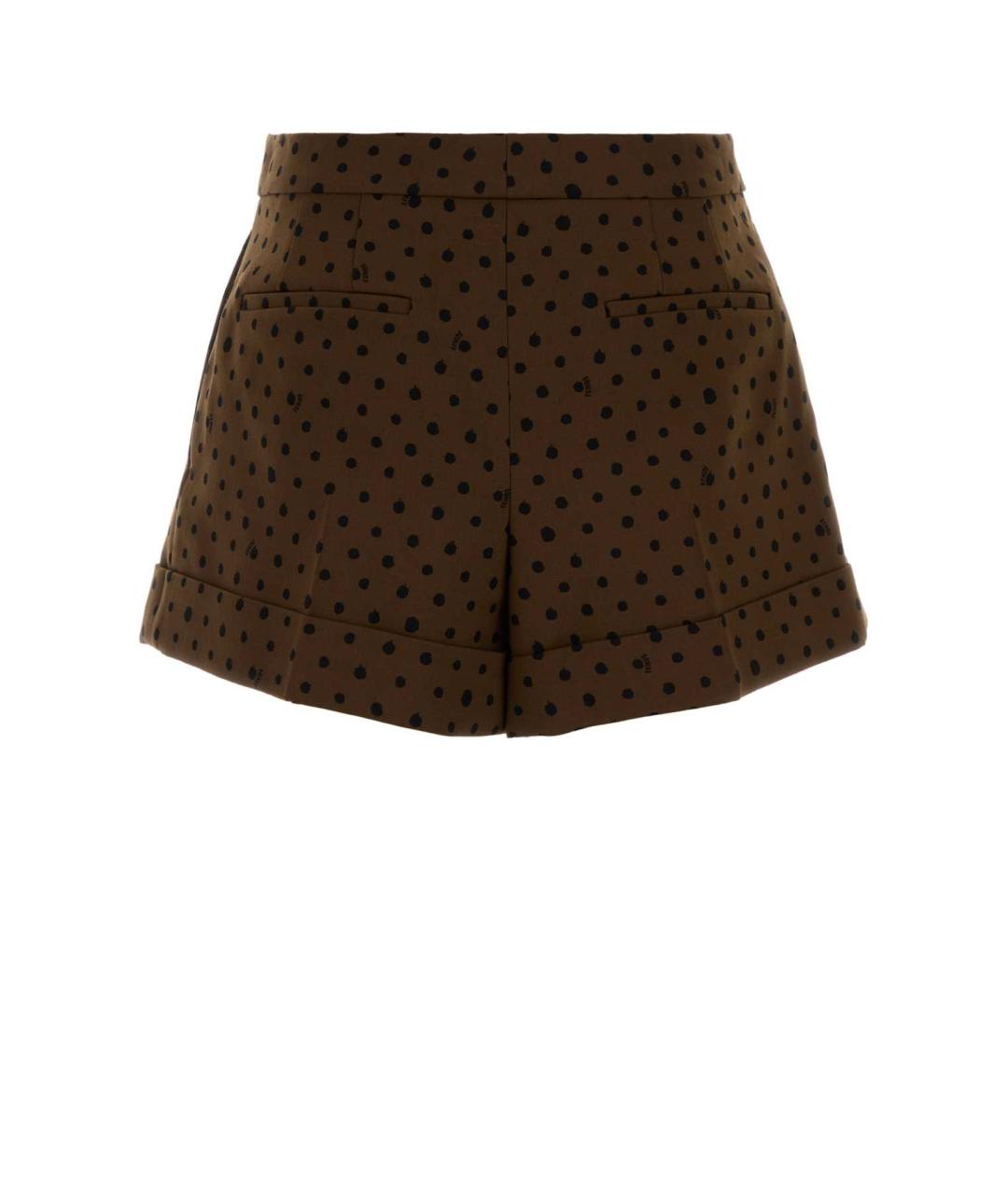 FENDI Коричневые шерстяные шорты, фото 2