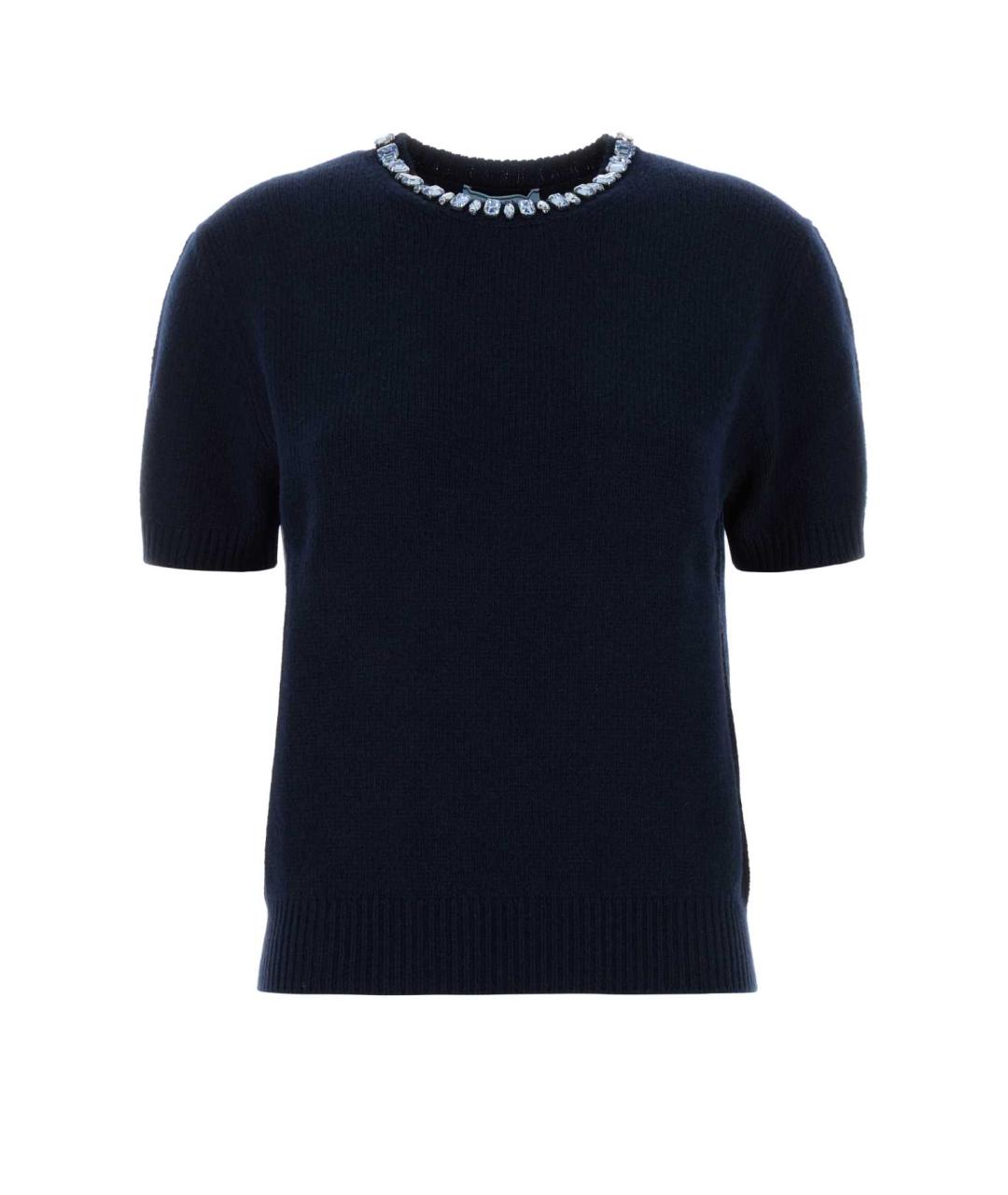PRADA Синяя шерстяная футболка, фото 1