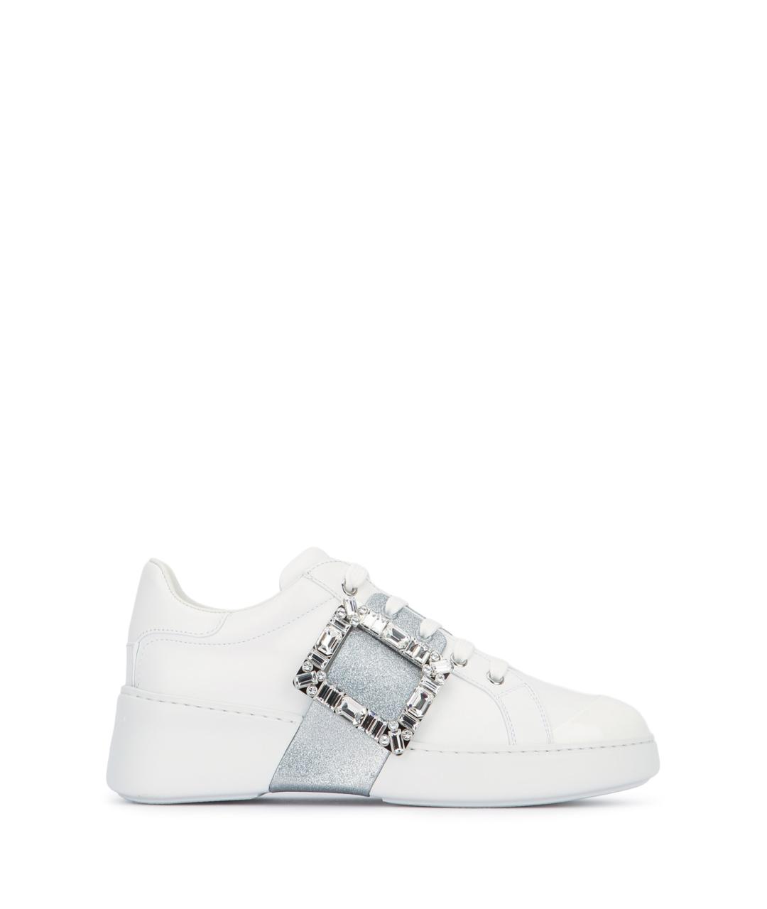 ROGER VIVIER Белые кожаные кроссовки, фото 1