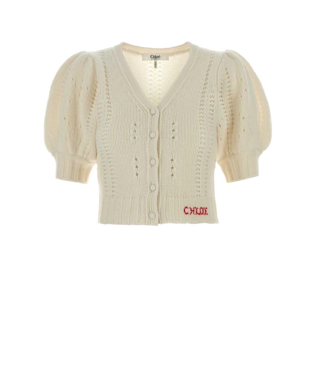 CHLOE Белый шерстяной кардиган, фото 1