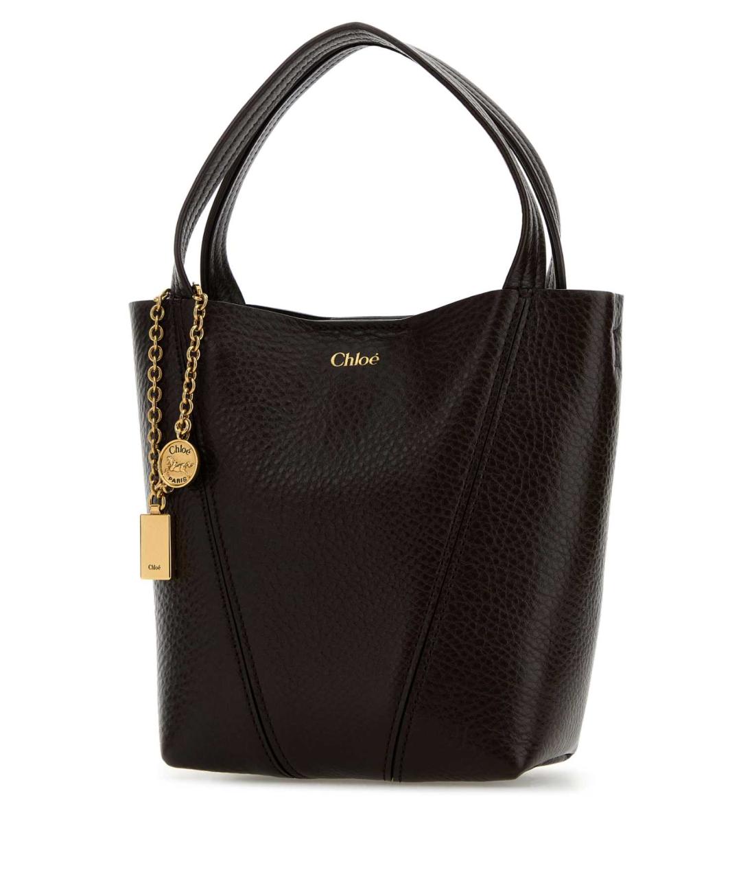 CHLOE Коричневая кожаная сумка с короткими ручками, фото 2