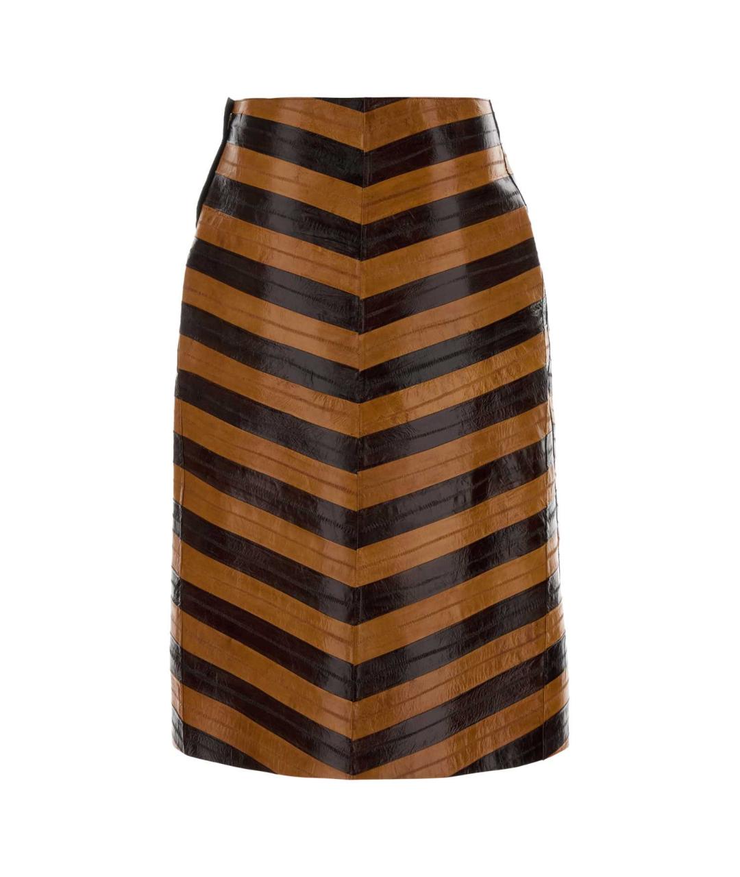 FENDI Мульти кожаная юбка миди, фото 2