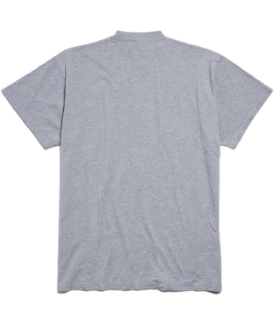 BALENCIAGA Серая хлопковая футболка, фото 2