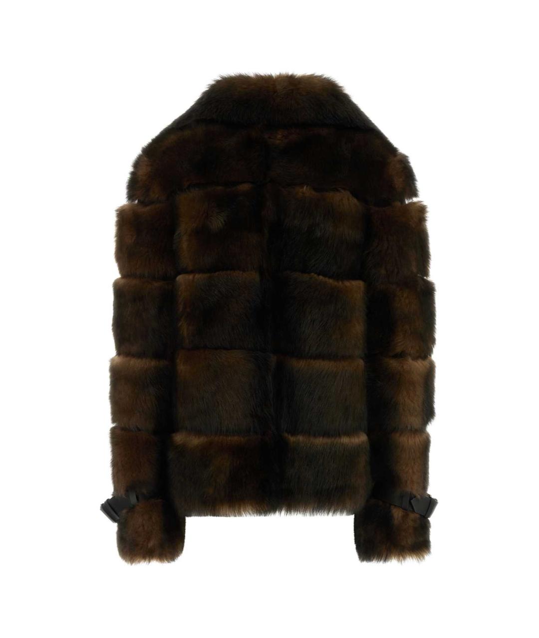 FENDI Коричневая меховая шуба, фото 2