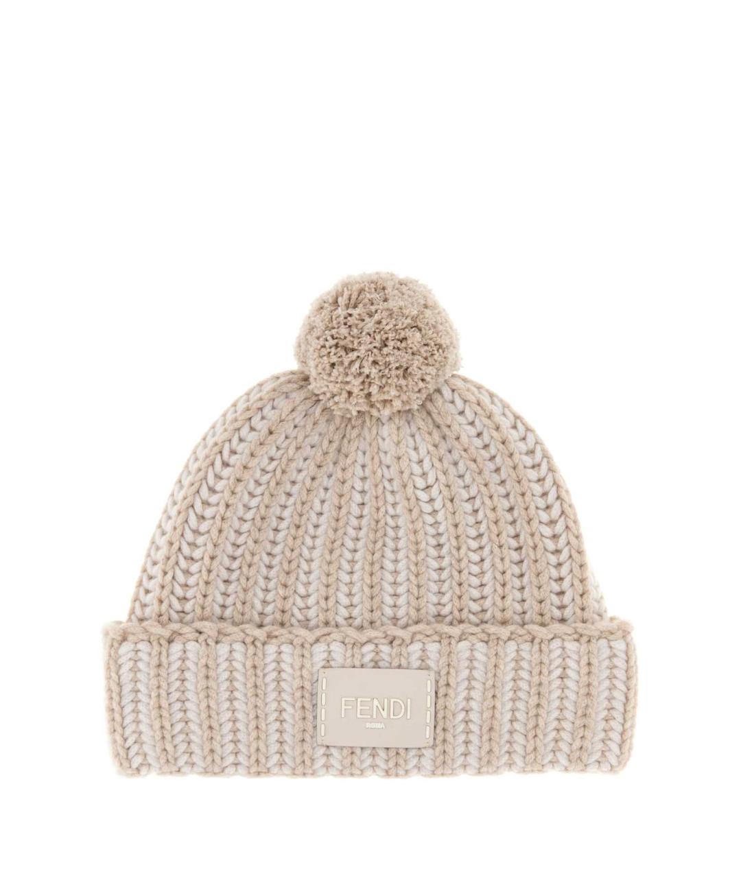 FENDI Бежевая шерстяная шапка, фото 1