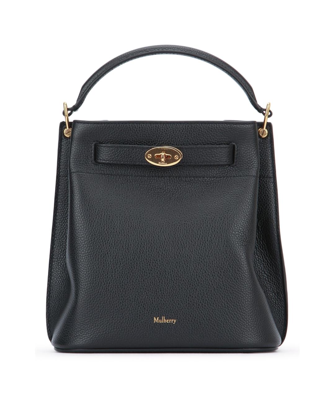 MULBERRY Черная кожаная сумка с короткими ручками, фото 1