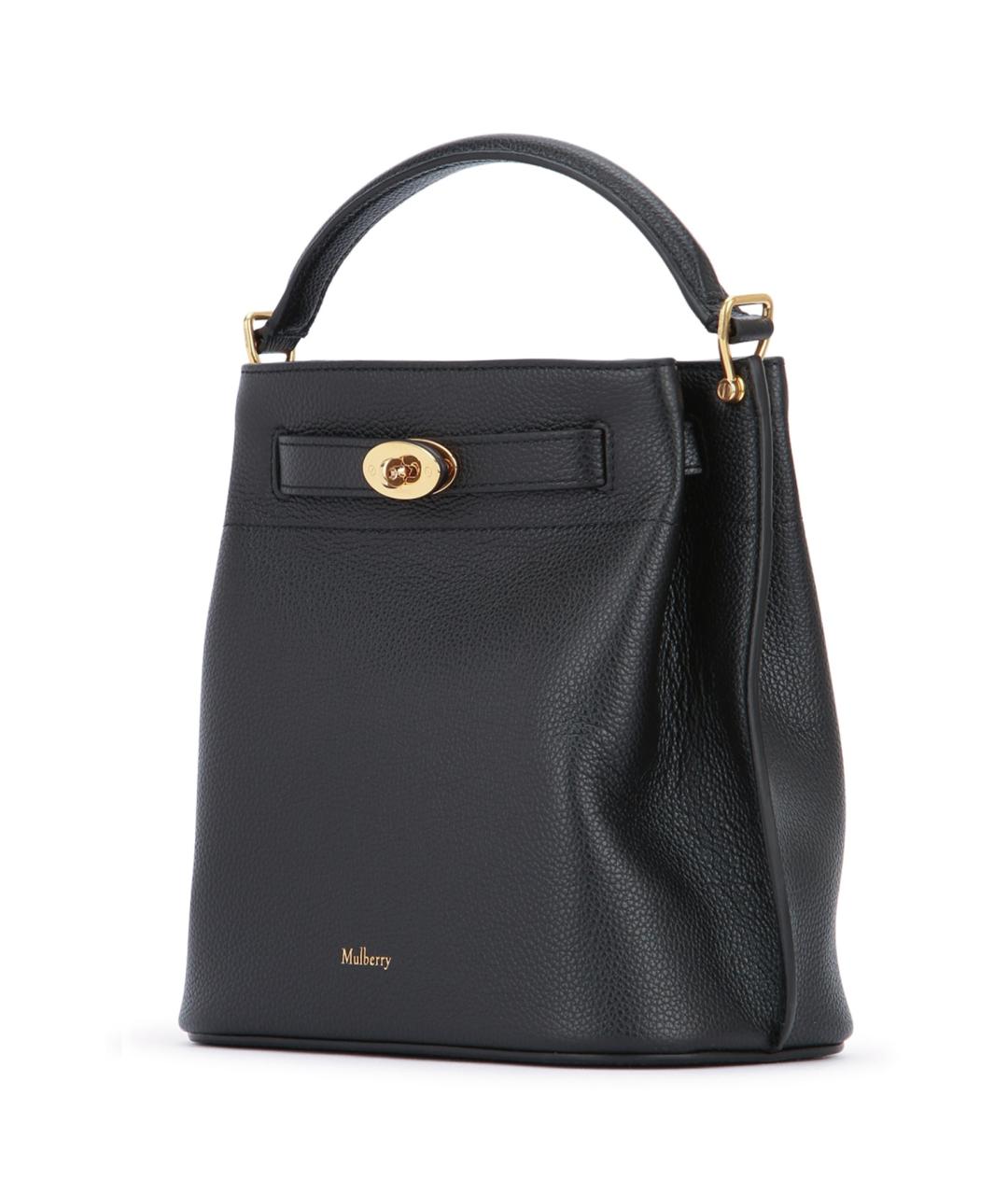 MULBERRY Черная кожаная сумка с короткими ручками, фото 2
