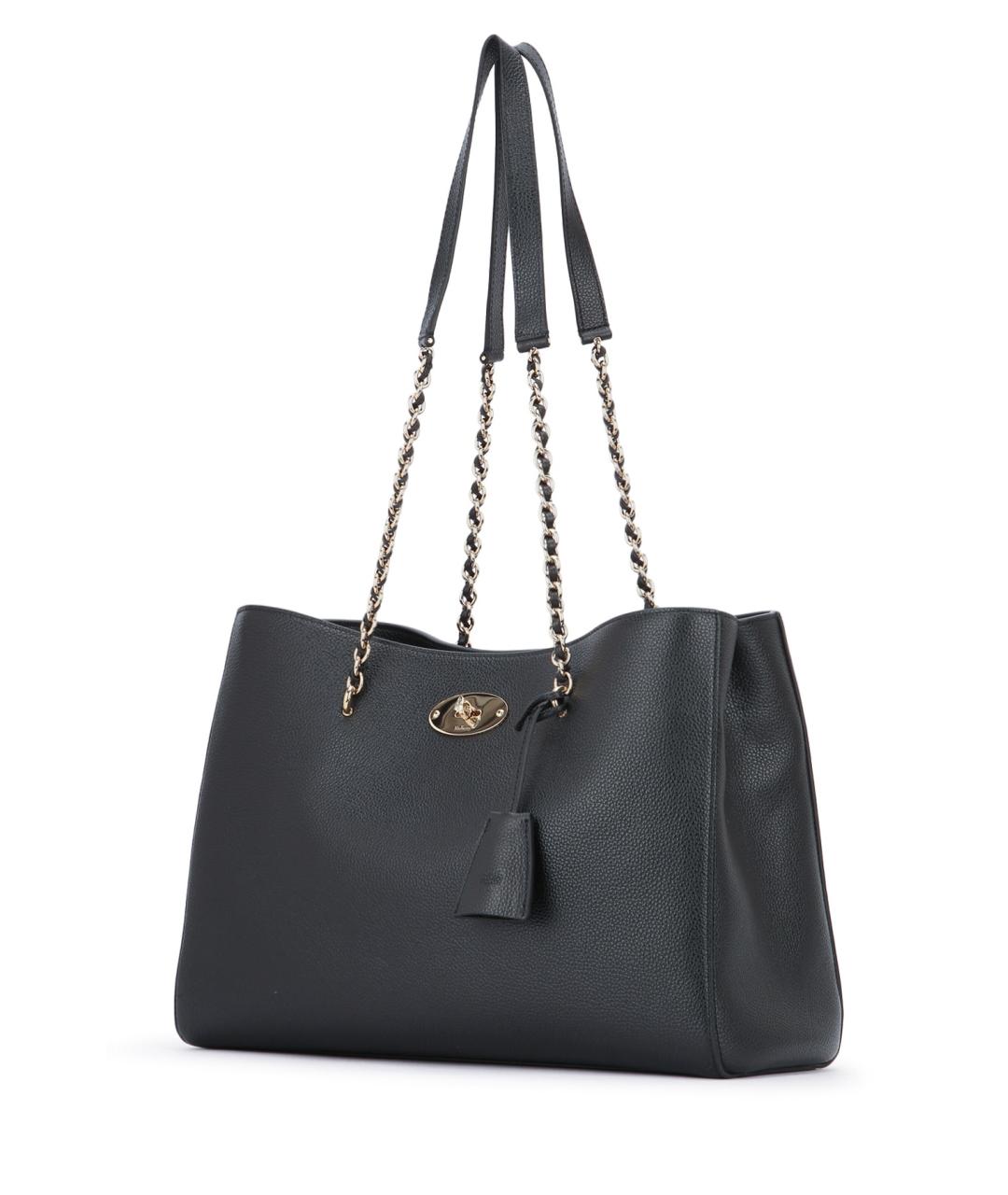 MULBERRY Черная кожаная сумка тоут, фото 2