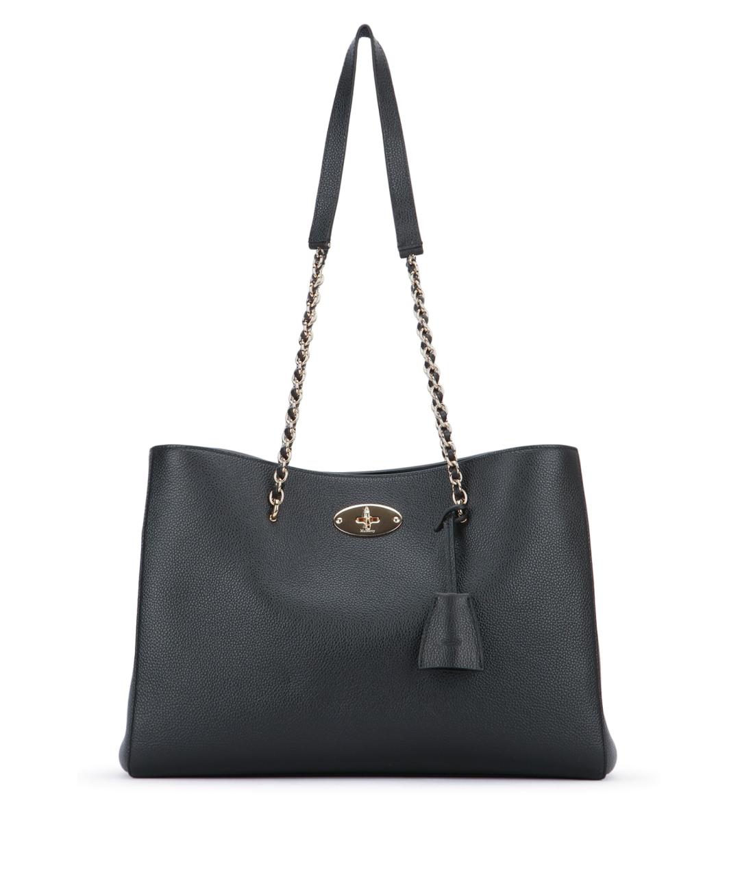 MULBERRY Черная кожаная сумка тоут, фото 1