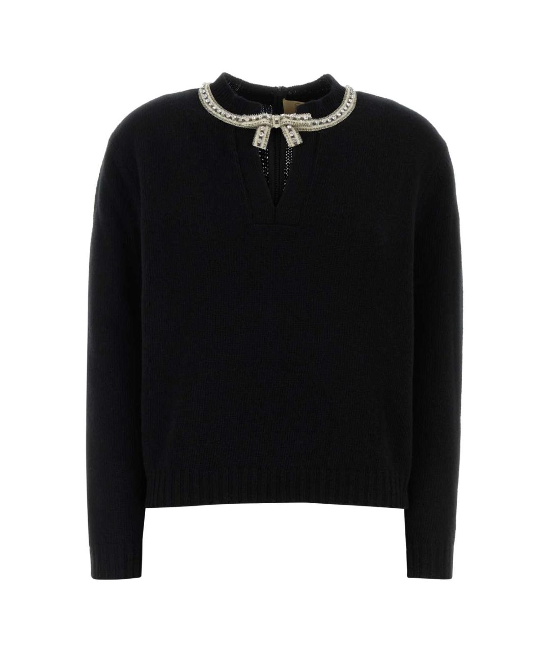 VALENTINO Черный шерстяной джемпер / свитер, фото 1