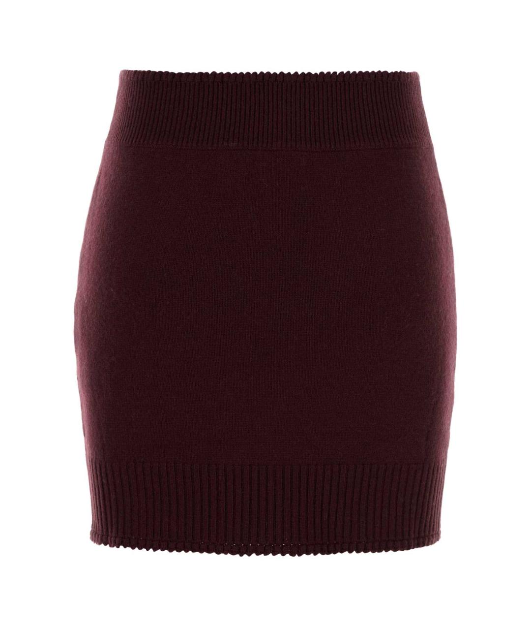 CHLOE Бордовая кашемировая юбка мини, фото 2
