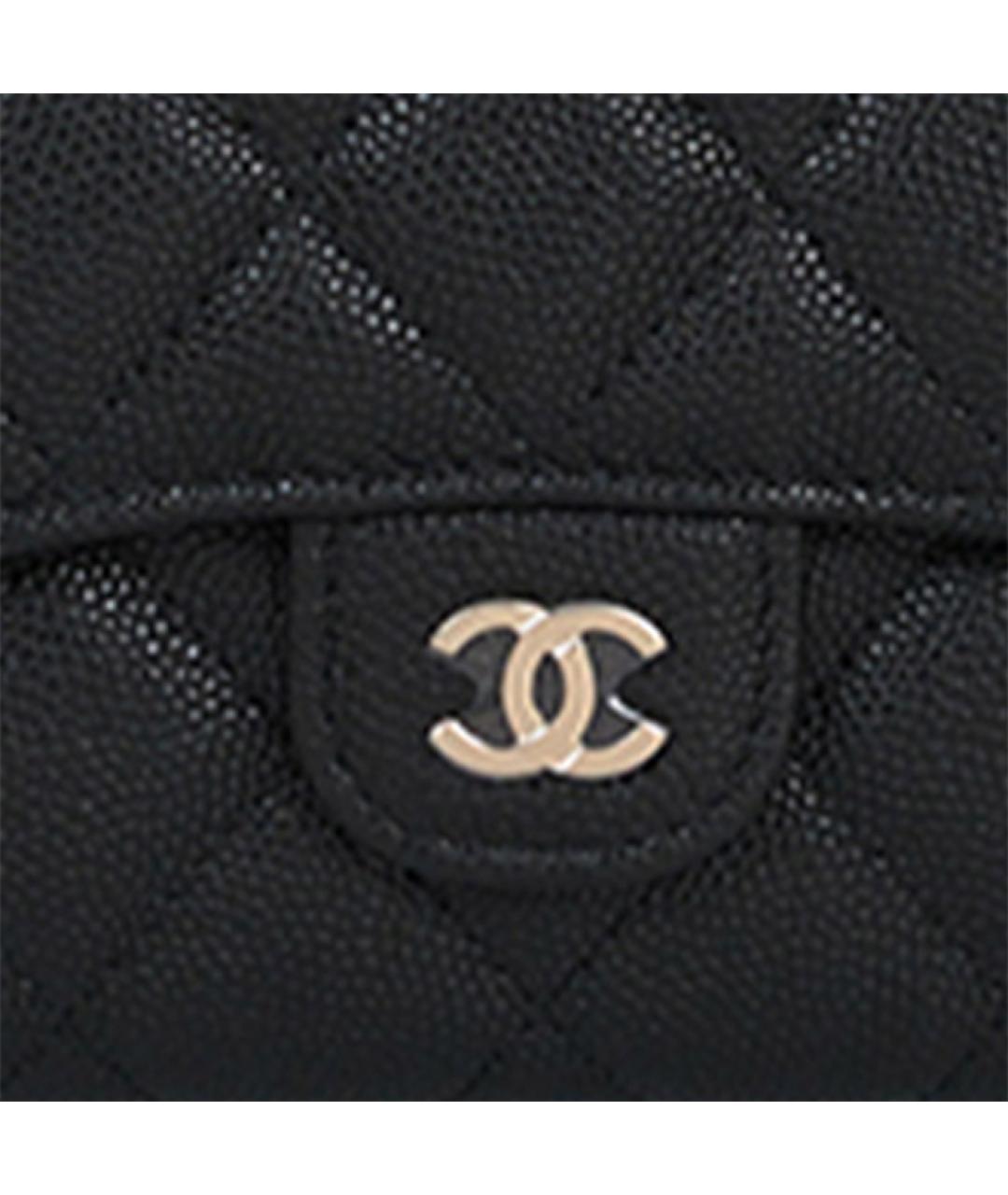 CHANEL Черный кожаный кошелек, фото 5