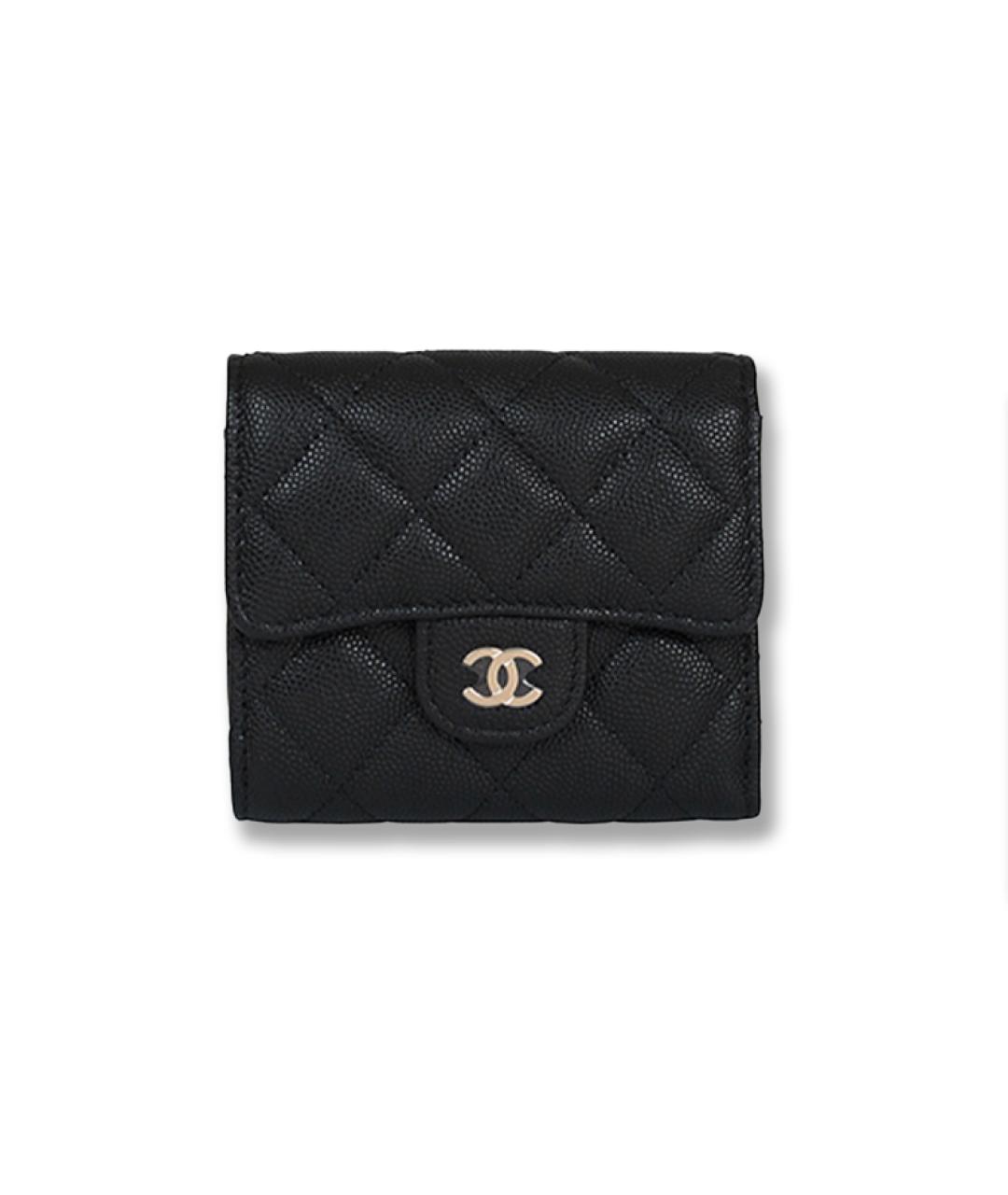 CHANEL Черный кожаный кошелек, фото 1