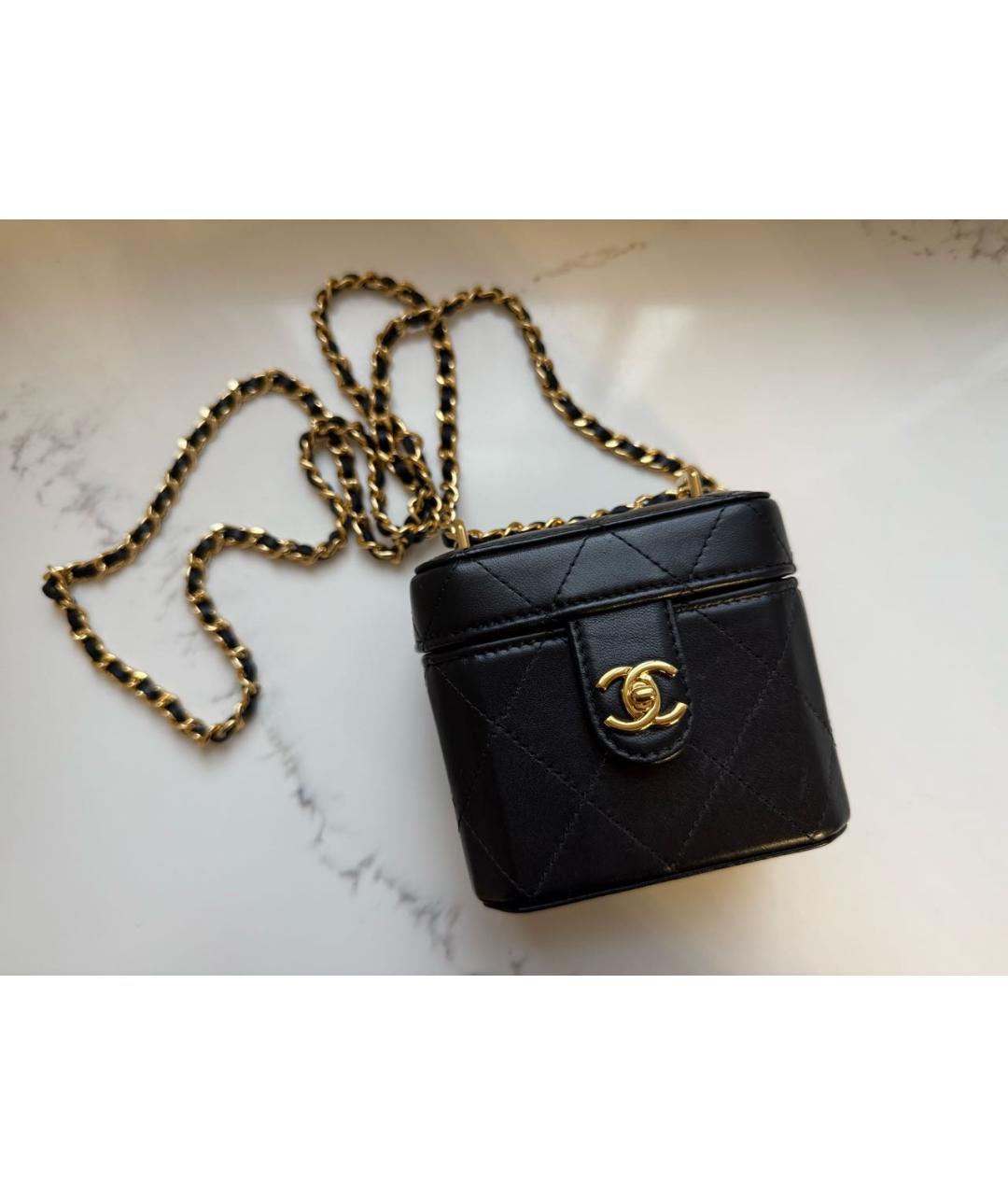 CHANEL Черная кожаная сумка через плечо, фото 9